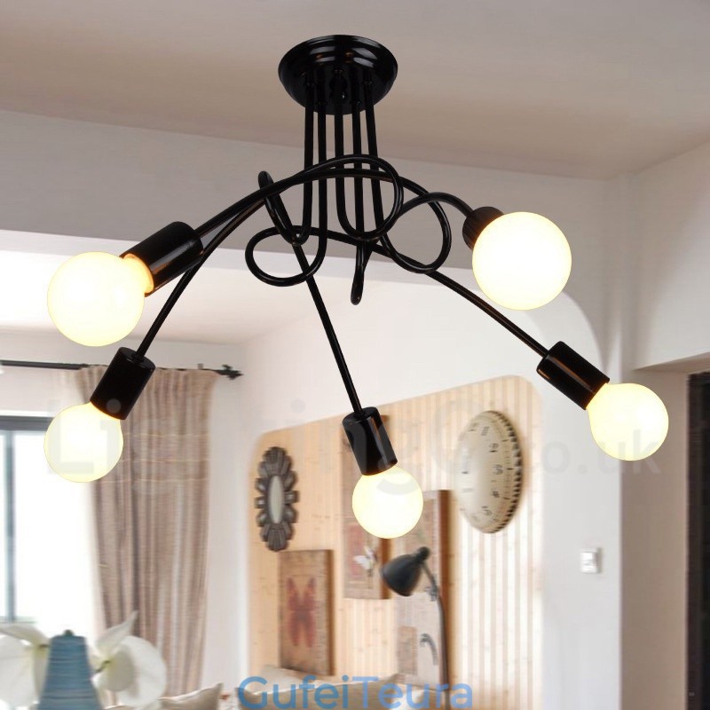 Black Country Metal 5 Light Chandelier Light