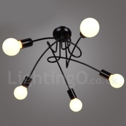 Black Country Metal 5 Light Chandelier Light