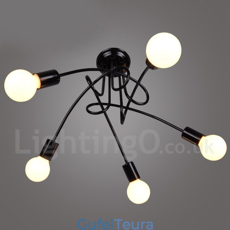 Black Country Metal 5 Light Chandelier Light