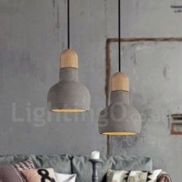 רטרו Vintage Wood Concrte אור תליון אור יחיד