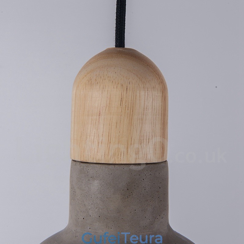 רטרו Vintage Wood Concrte אור תליון אור יחיד