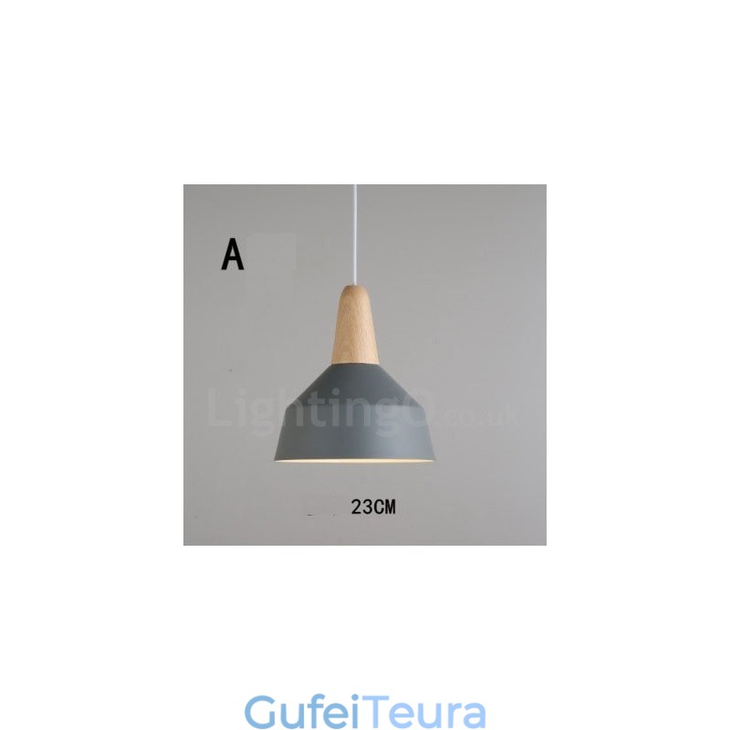 תאורת תליון מתכת עץ מודרנית מודרנית