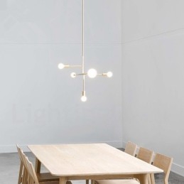 מנורת נברשת מודרנית מודרנית נחושת 5 אור