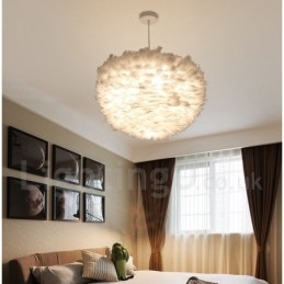 מנורת תליון נוצה לבנה