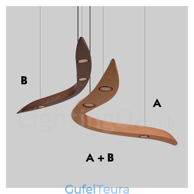 עץ מודרני עכשווי 3 אור תליון