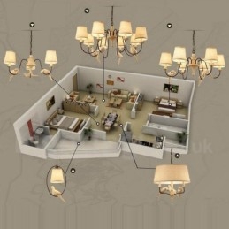 6 אור כפרי לודג' וינטג' תליון אור