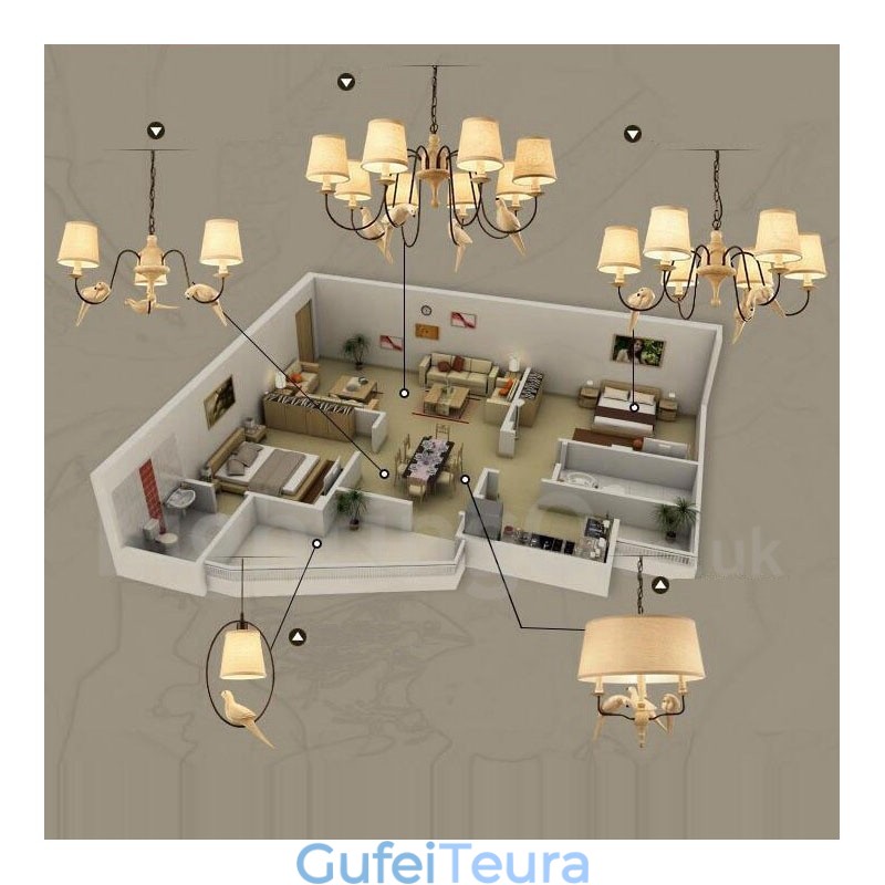 6 אור כפרי לודג' וינטג' תליון אור