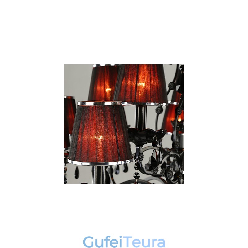 נברשת קריסטל מודרני עכשווי קריסטל 15 אדום בהיר