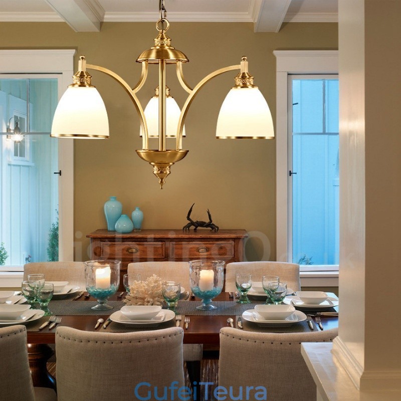 3 אור כפרי לודג' משולבת מתכת נחושת נברשת