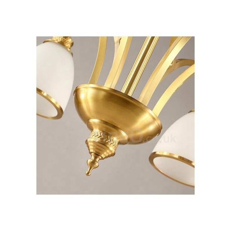 6 אור כפרי לודג' משולבת מתכת נחושת נברשת