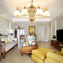 8 אור כפרי לודג' משולבת מתכת נחושת נברשת