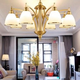 8 אור כפרי לודג' משולבת מתכת נחושת נברשת