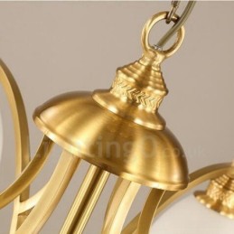 8 אור כפרי לודג' משולבת מתכת נחושת נברשת