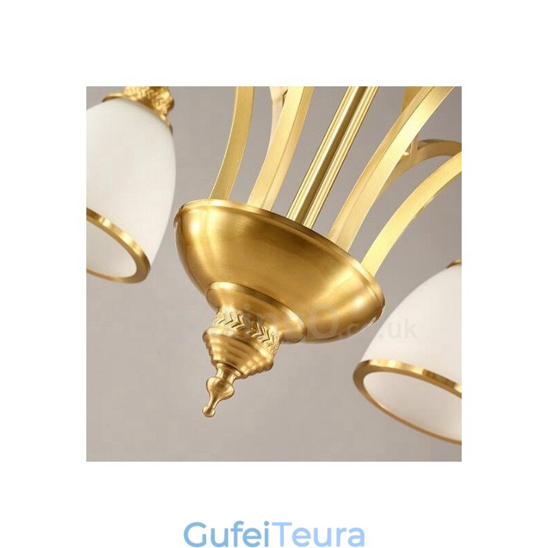 10 אור כפרי לודג' משולבת מתכת נחושת נברשת