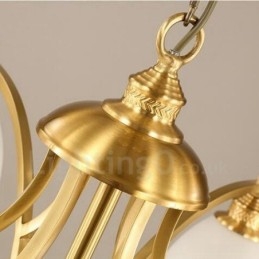 10 אור כפרי לודג' משולבת מתכת נחושת נברשת