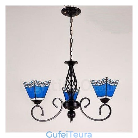 3 נברשת מתכת משולבת בסגנון ים תיכוני בהיר