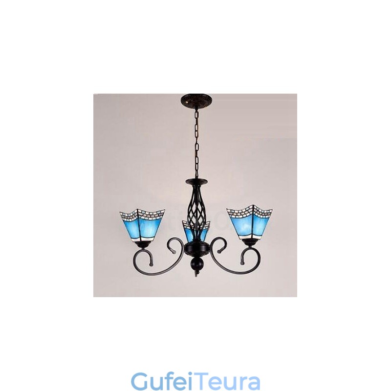 3 נברשת מתכת משולבת בסגנון ים תיכוני בהיר