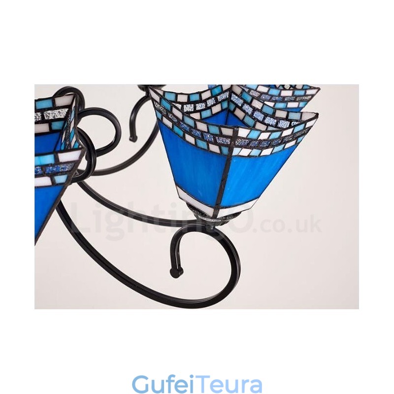 6 נברשת מתכת משולבת בסגנון ים תיכוני קל