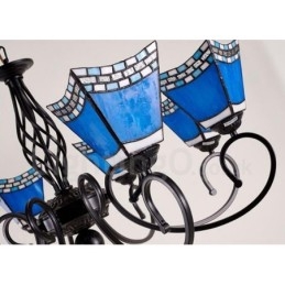 8 נברשת מתכת משולבת בסגנון ים תיכוני קל