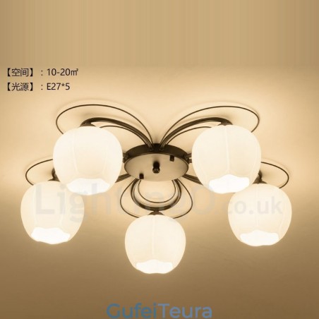 נברשת משולבת 5 אור כפרי לודג'