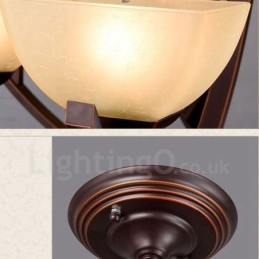 8 נברשת מתכת משולבת כפרית אור