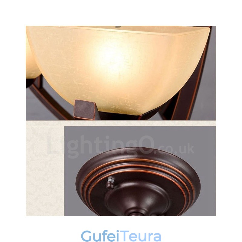 8 נברשת מתכת משולבת כפרית אור