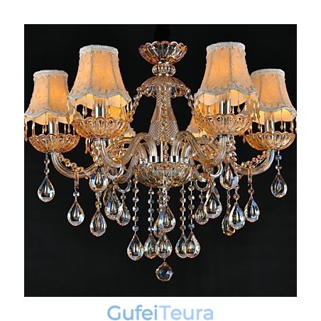 נברשת קריסטל מסורתית קלאסית זכוכית 6 אור