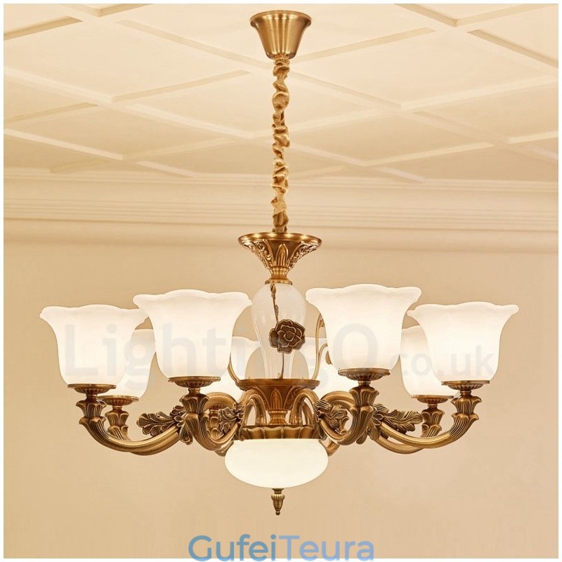 8 נברשת יוקרה מתכת קלאסית מסורתית קלה