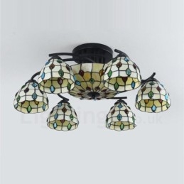 9 נברשת משולבת בסגנון ים תיכוני בהיר