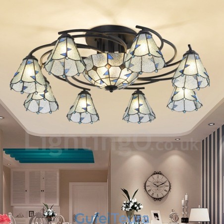 11 נברשת מתכת אמבטיה משולבת בסגנון ים תיכוני קל