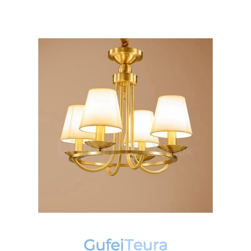 4 אור כפרי לודג' משולבת מתכת נחושת נברשת