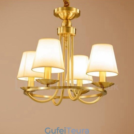 4 אור כפרי לודג' משולבת מתכת נחושת נברשת