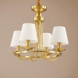 4 אור כפרי לודג' משולבת מתכת נחושת נברשת