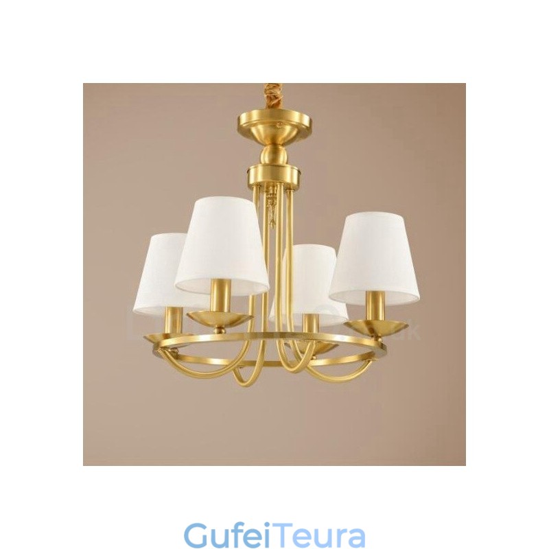 4 אור כפרי לודג' משולבת מתכת נחושת נברשת