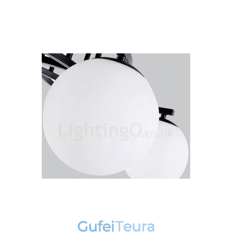 7 נברשת משולבת כפרית אור עם גוון זכוכית