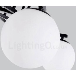 9 נברשת משולבת כפרית אור עם גוון זכוכית