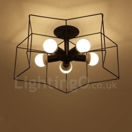 נברשת משולבת 5 אור כפרי לודג'