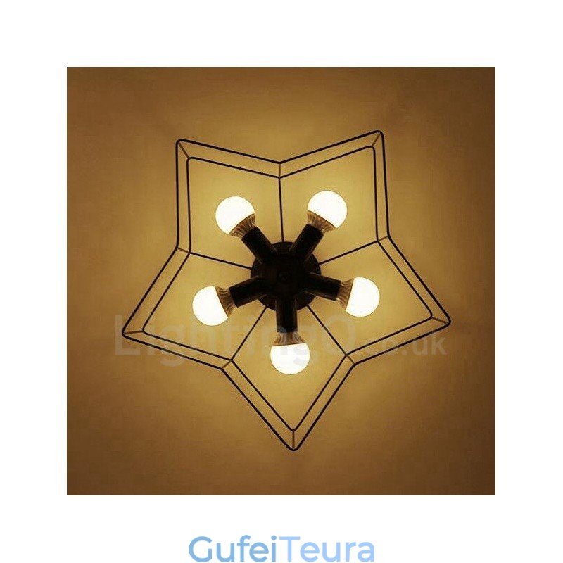 נברשת משולבת 5 אור כפרי לודג'