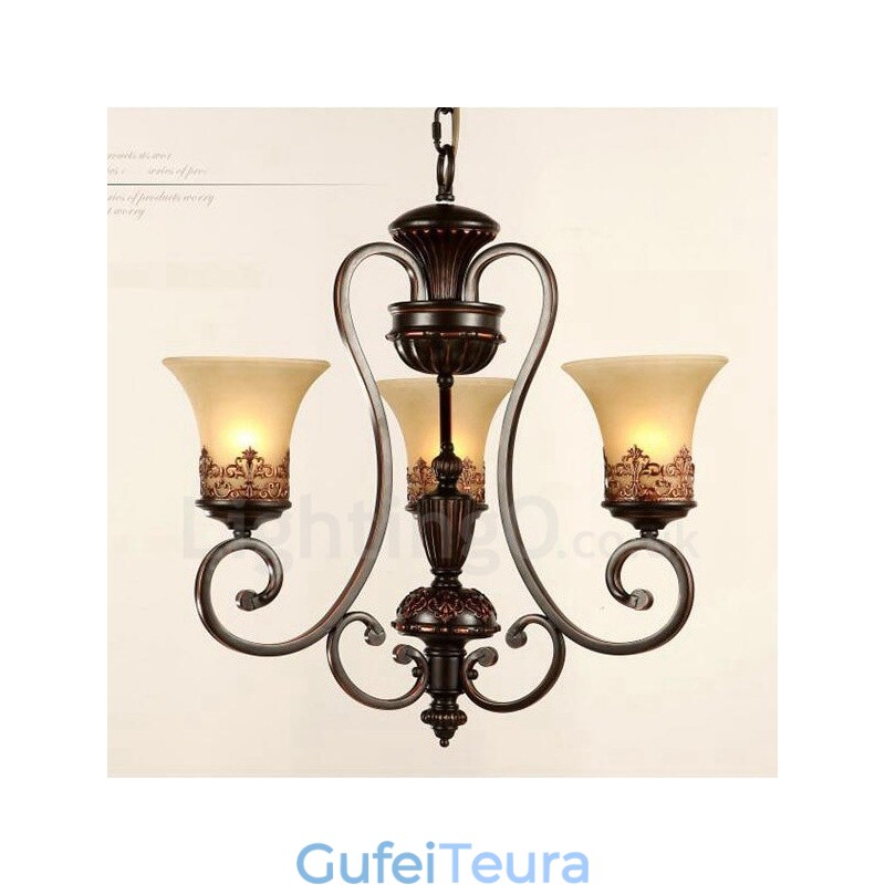 3 נברשת מתכת משולבת כפרית אור