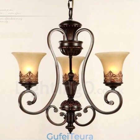 3 נברשת מתכת משולבת כפרית אור