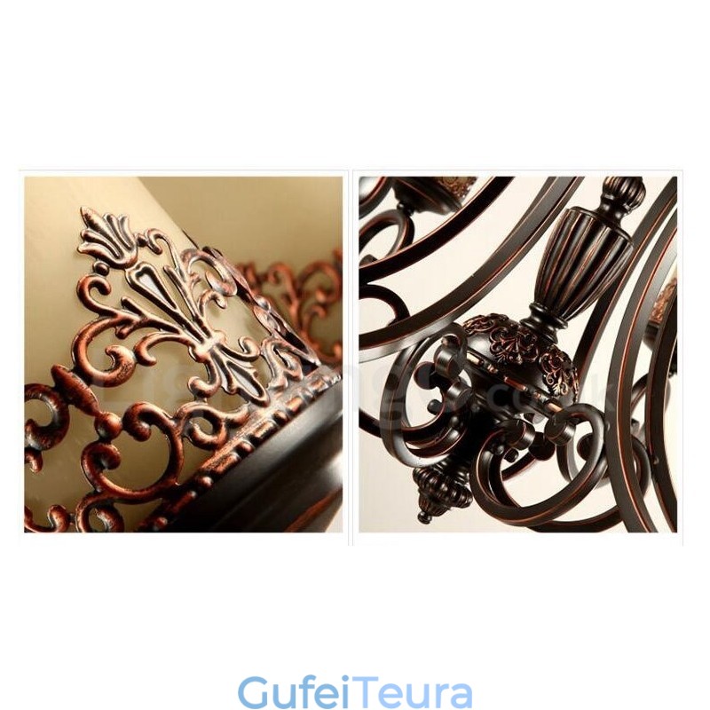 3 נברשת מתכת משולבת כפרית אור