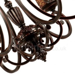 6 נברשת מתכת משולבת כפרית אור