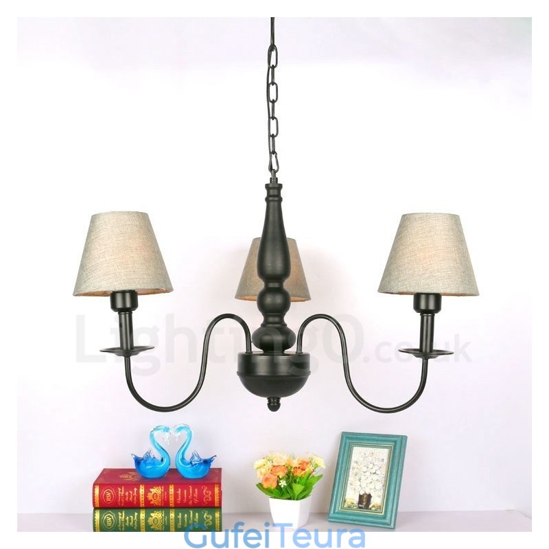 3 נברשת מתכת משולבת קלאסית מסורתית קלה