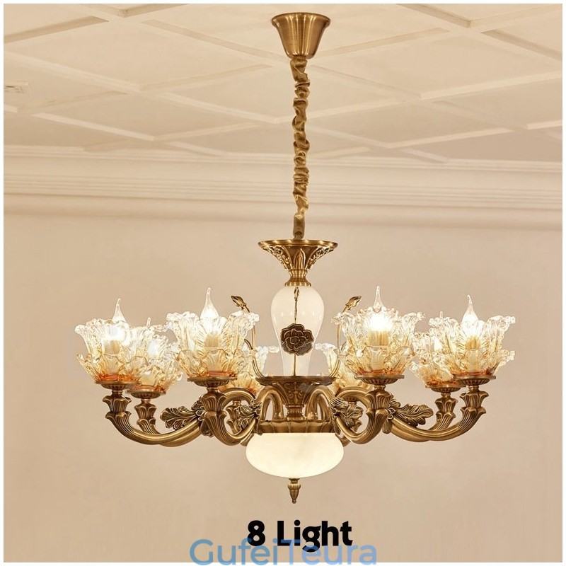 8 נברשת מתכת משולבת קלאסית מסורתית קלה