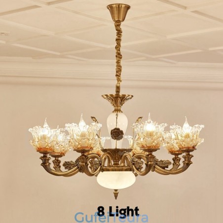 8 נברשת מתכת משולבת קלאסית מסורתית קלה