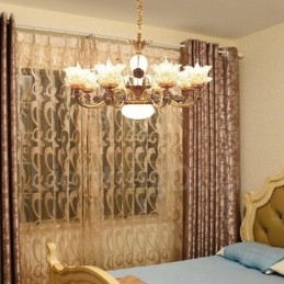 8 נברשת מתכת משולבת קלאסית מסורתית קלה