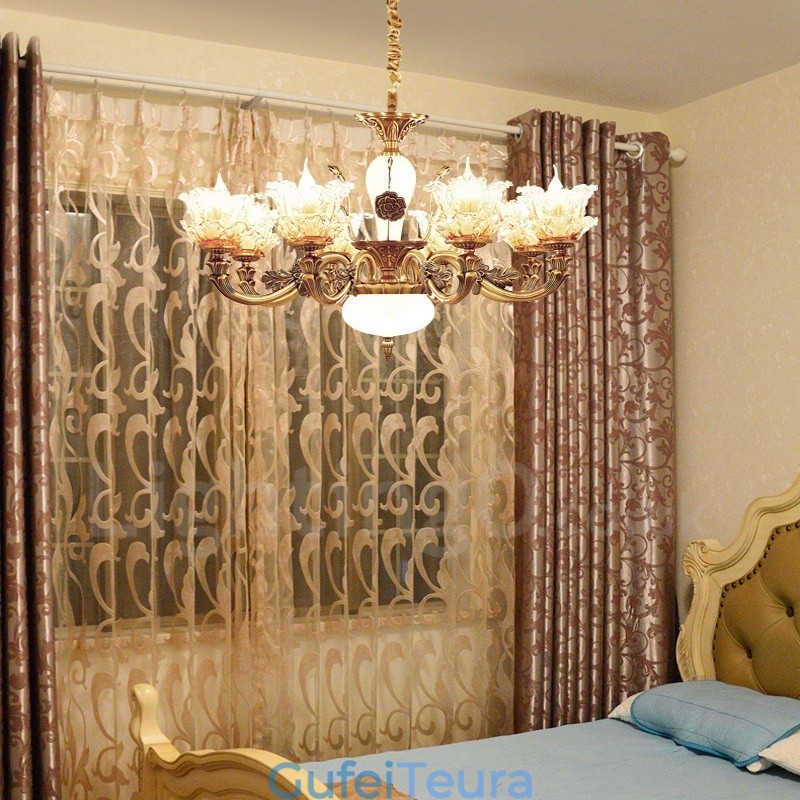 8 נברשת מתכת משולבת קלאסית מסורתית קלה