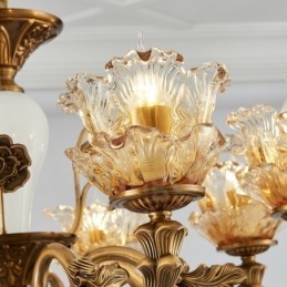 8 נברשת מתכת משולבת קלאסית מסורתית קלה