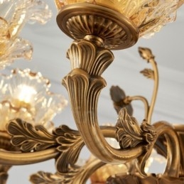 8 נברשת מתכת משולבת קלאסית מסורתית קלה