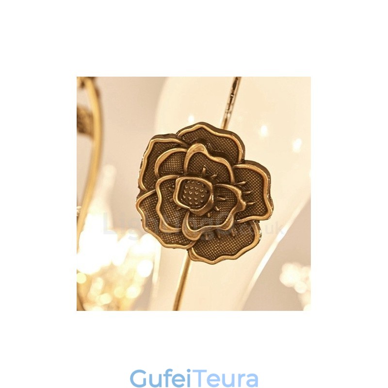 8 נברשת מתכת משולבת קלאסית מסורתית קלה